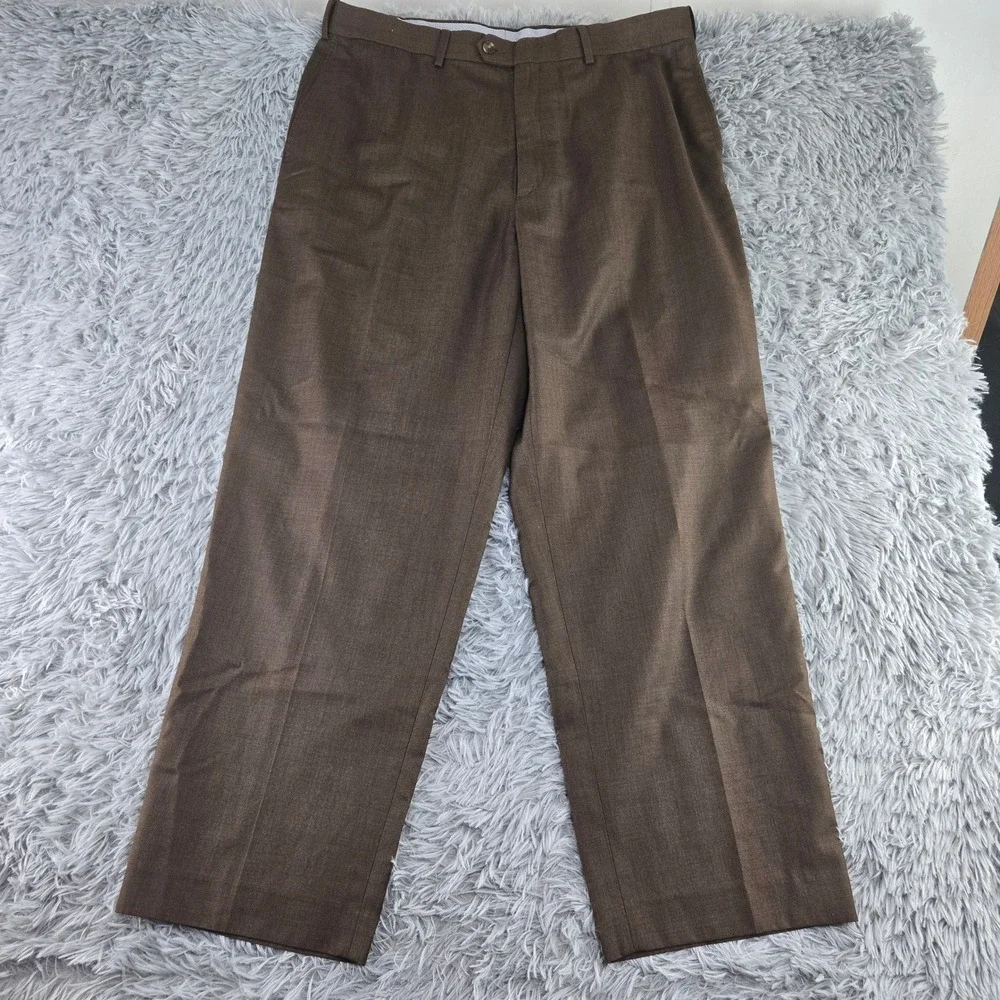 Roundtree & Yorke Mens 38x30 Brown Tan Black Easy Care‎ Dress Pants Bundle 3pk